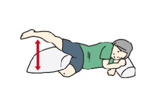 中臀筋　側臥位